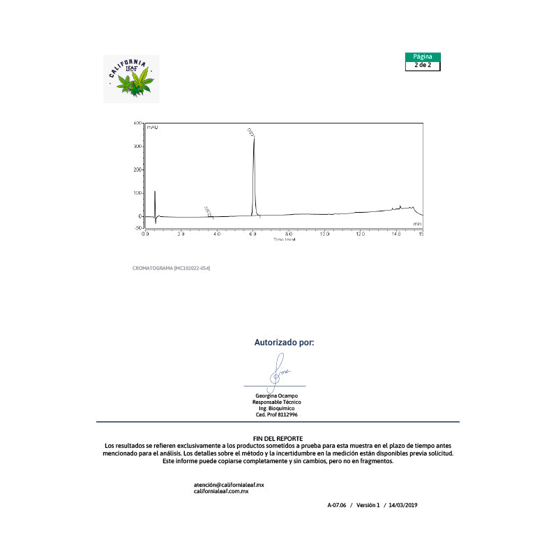 California Leaf® | Aceite Serenity CBD E. Amplio 3000 mg | 30 ml